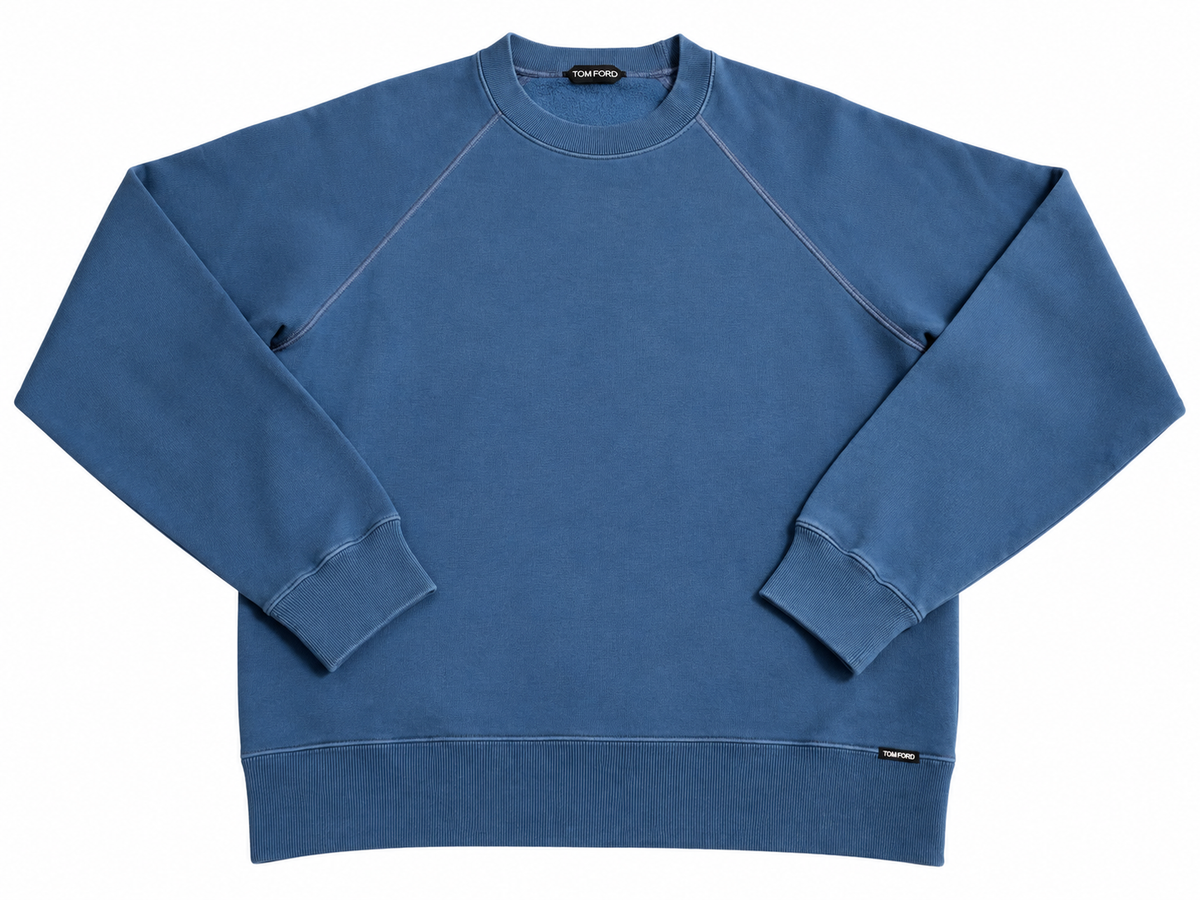 Tom Ford Blue Cotton Crewneck Sweatshirt men