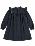 Bonpoint Navy Wool Cotton Embroidered Dress size 14 years children