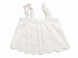 LoveShackFancy Luanne Crochet-Trimmed Embroidered Cotton Voile Top size M medium ladies
