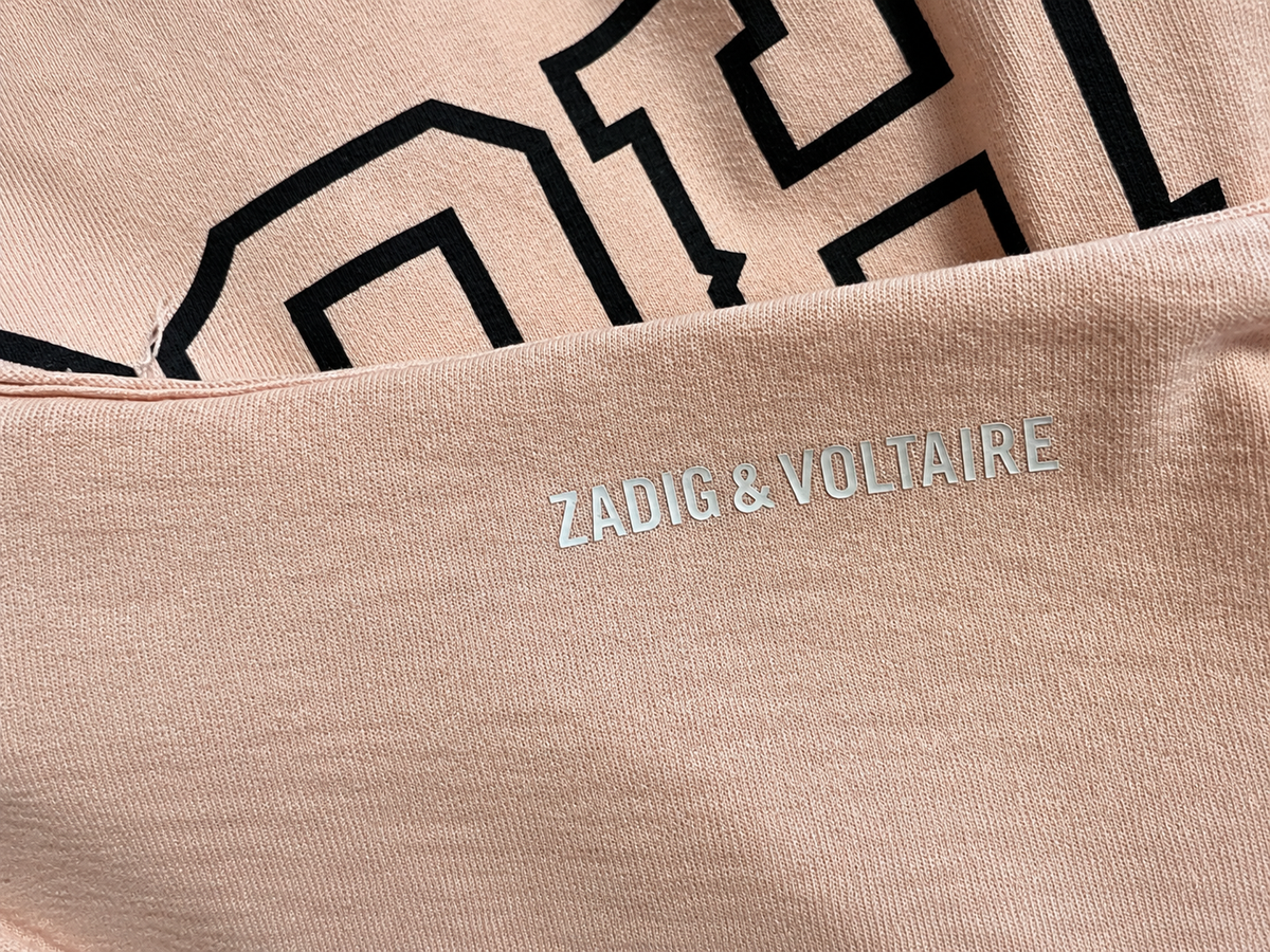 Zadig & Voltaire Live Love Rock Blush Pink Long Sleeve Top ladies