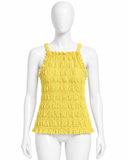 M&S Pale Yellow Textured Shirred Camisole Top – Size UK 12 ladies