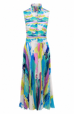 Sara Roka Womens Printed Pleated Dress size I 44 UK 12 US 8 ladies
