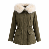 Yves Salomon ARMY Reversible Fur Parka Jacket Size F 34 XS ladies