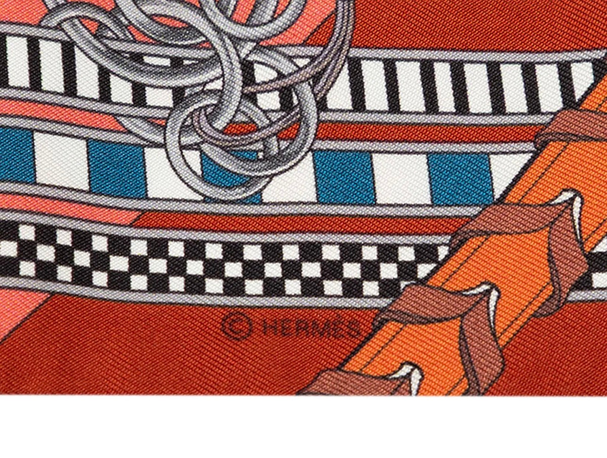 Hermès Brides et Gris Gris Silk Twilly Scarf ladies
