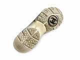 Chanel White & Grey Suede CC Logo Trainers / Sneakers – Size EU 36 ladies
