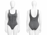ERES Grey Button Down Swimsuit size M medium ladies