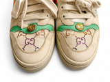 Gucci Calfskin GG Supreme Crystals Web Screener Sneakers 39 Ladies