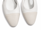 Chanel Cap Toe Slingback Pumps – White/Cream Leather – EU 38 ladies