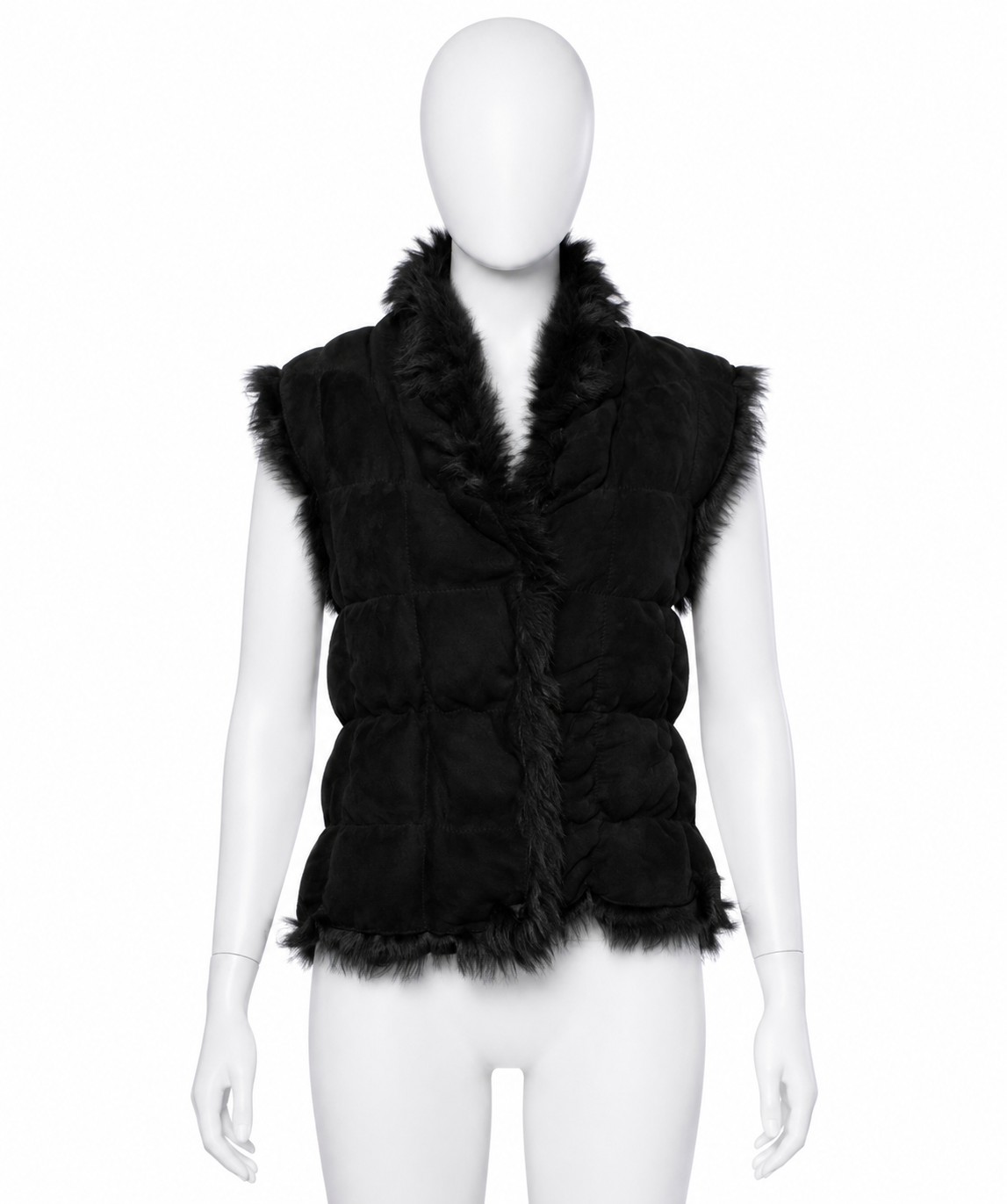 Joseph Black Lambskin Shearling Vest – Size 38 ladies