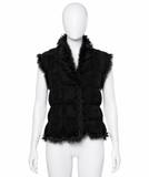 Joseph Black Lambskin Shearling Vest – Size 38 ladies