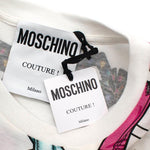 Moschino Couture White Paper Dolls Print Cotton T-shirt Size XS ladies