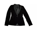 ZARA Woman BLACK VELVET TUXEDO BLAZER JACKET SIZE XS MOST WANTED ladies