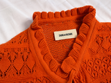 Zadig & Voltaire Memphisia Co Bandana Knit Dress – Tangerine Orange – Size M ladies