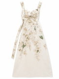 Zimmermann Balance Floral Linen Midi Dress – White Hydrangea (2026 Collection)