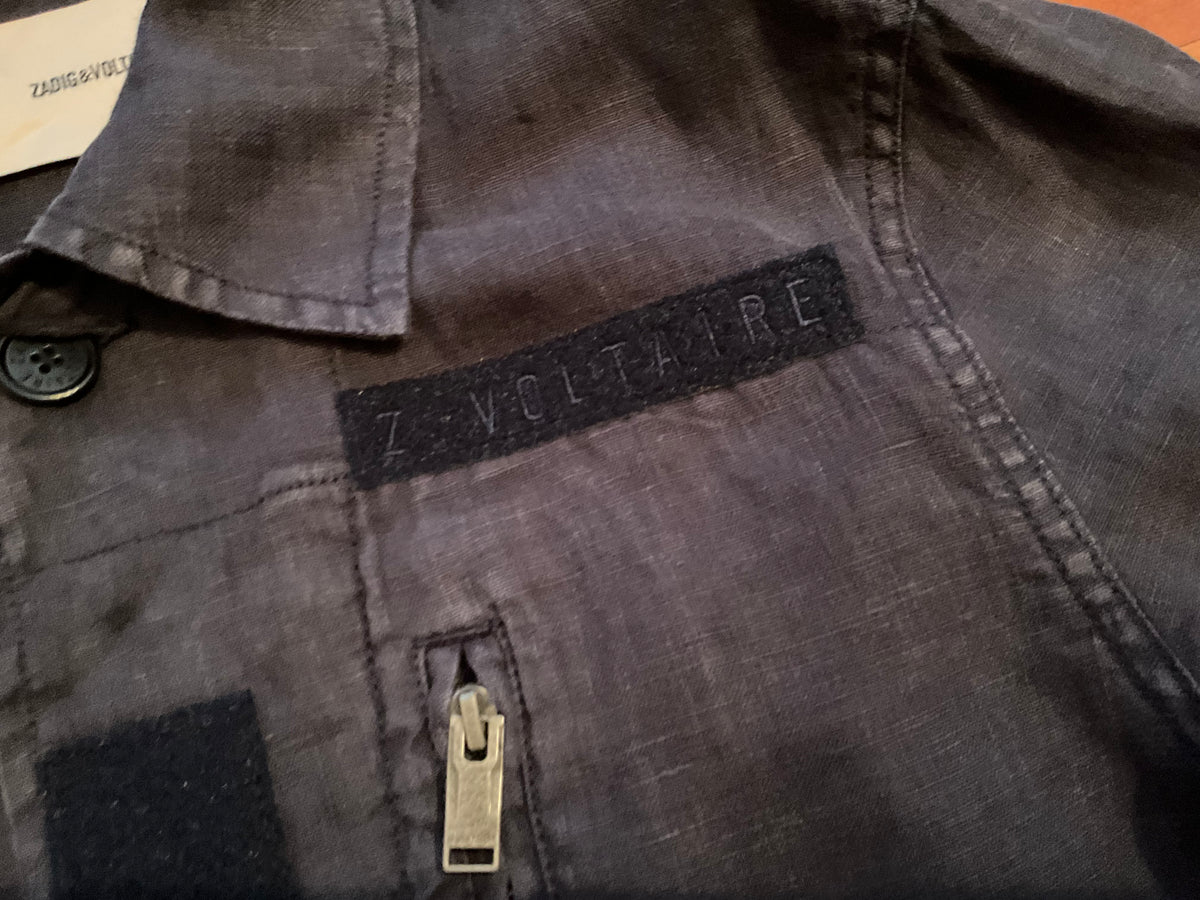 Zadig and Voltaire KIDO LIN LAVE Navy blue line shirt jacket size S small men