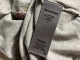 Zadig & Voltaire Skull Flower Strass Grey T-Shirt – Size S ladies