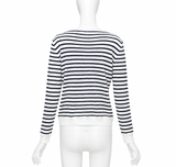 Christian Dior Striped Linen Blend Sailor Sweater – White/Navy ladies