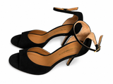 Emporio Armani Black Suede Ankle Strap Heels – Size EU 38 ladies