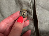 Zadig & Voltaire Khaki Green Linen Military Jacket with Eagle Embroidery ladies