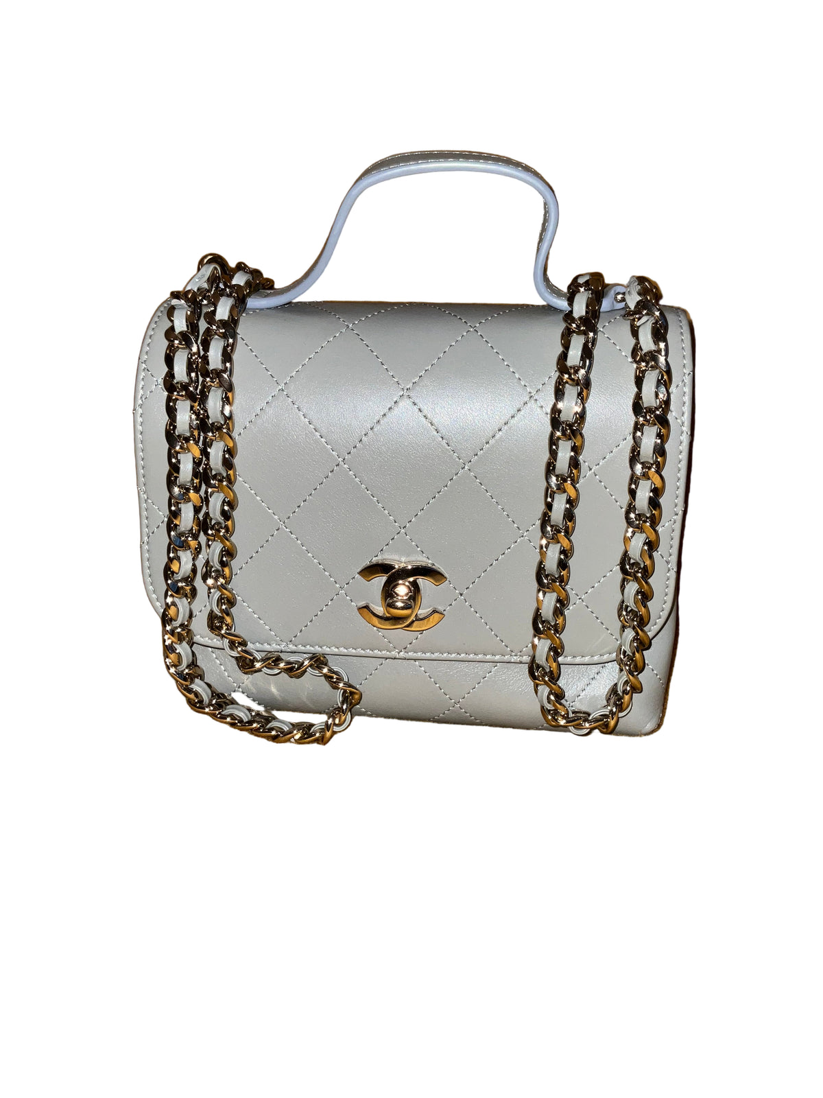 Chanel Calfskin Flap Bag with Top Handle Style code: AS0880 Handbag Ladies