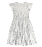 Stella McCartney KIDS Girl's Silver Stars Tulle Dress In Grey Size 8 years old children