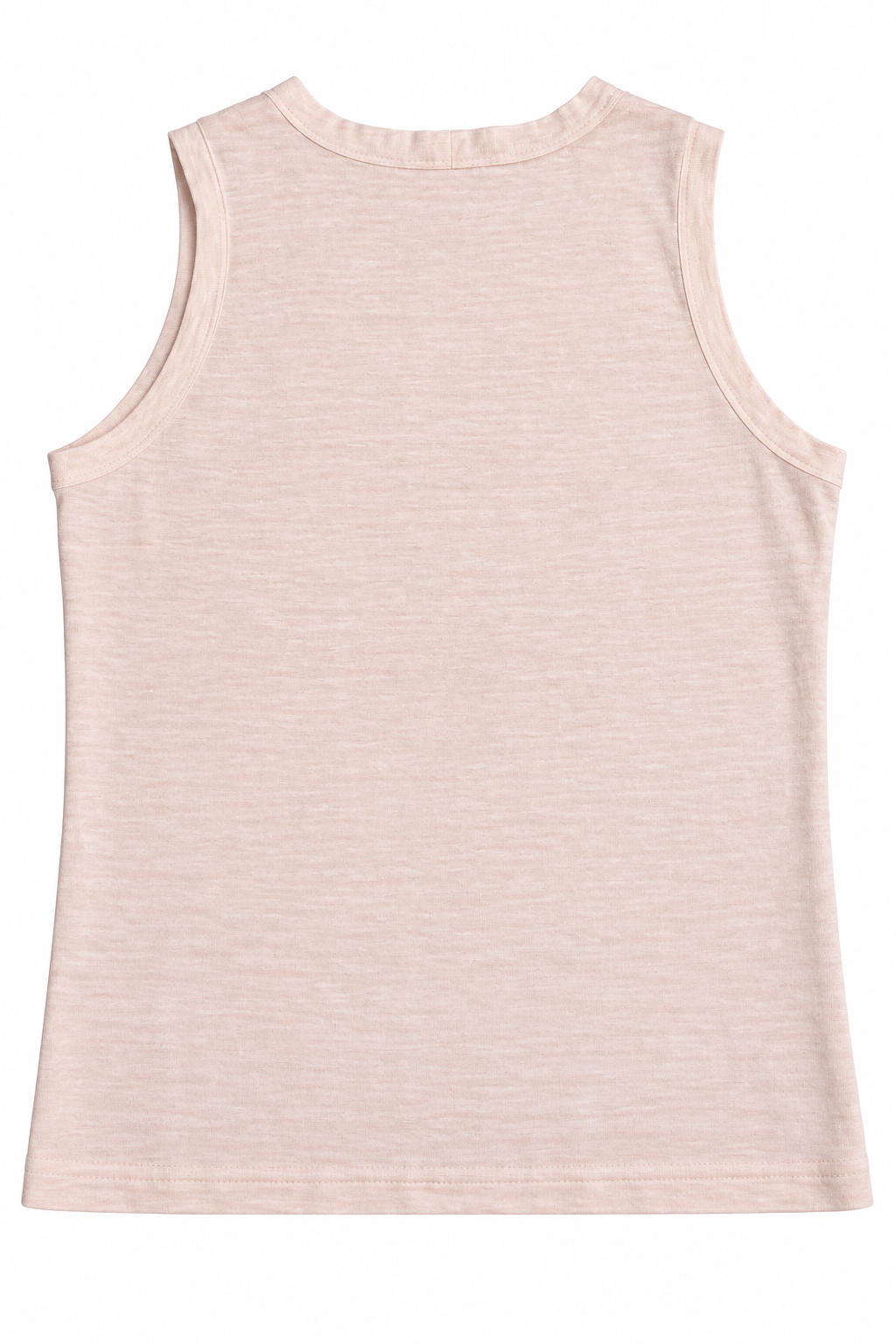 100% Capri Pale Pink Linen V-Neck Tank Top ladies