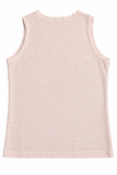 100% Capri Pale Pink Linen V-Neck Tank Top ladies