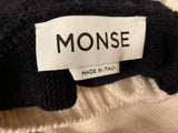 Monse Two Tone Wool Asymmetric Sweater In White & Navy Size XS ladies