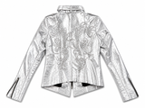 Secret Circus Silver Leather Crystals Biker Jacket size XS ladies