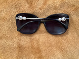 CHANEL Blue Acetate Oversized Frame Pearl CC Sunglasses-5339-H ladies