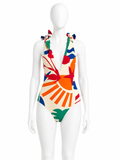 ERES Printed Plunging One-Piece Swimsuit ladies