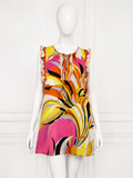 Emilio Pucci Abstract Print Ruffle Mini Dress – Size S ladies
