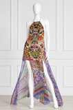 Camilla Frank Silk Rainbow Warrior sheer Overlay Dress size S small ladies