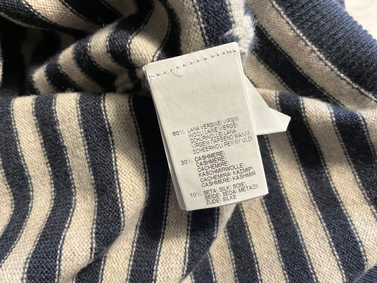 Brunello Cucinelli Striped Monili Embellished Knit Pullover ladies