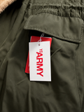 Yves Salomon Army Reversible Mink Fur & Technical Fabric Parka Coat – Khaki / Pastel – Size FR 32 ladies
