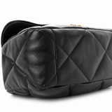 Chanel 19 Maxi Flap Bag – Black Lambskin Leather Handbag ladies