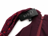 Gucci Silk Halter Dress Burgundy Red Polka Dot Size IT 38 / UK 6 / US 2 ladies