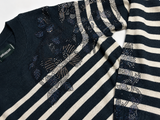 Zadig & Voltaire Crystal Embellished Cashmere Striped Pullover ladies