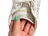 Saint Laurent Paris Men’s White Leather Studded Trainers – Size EU 43 men