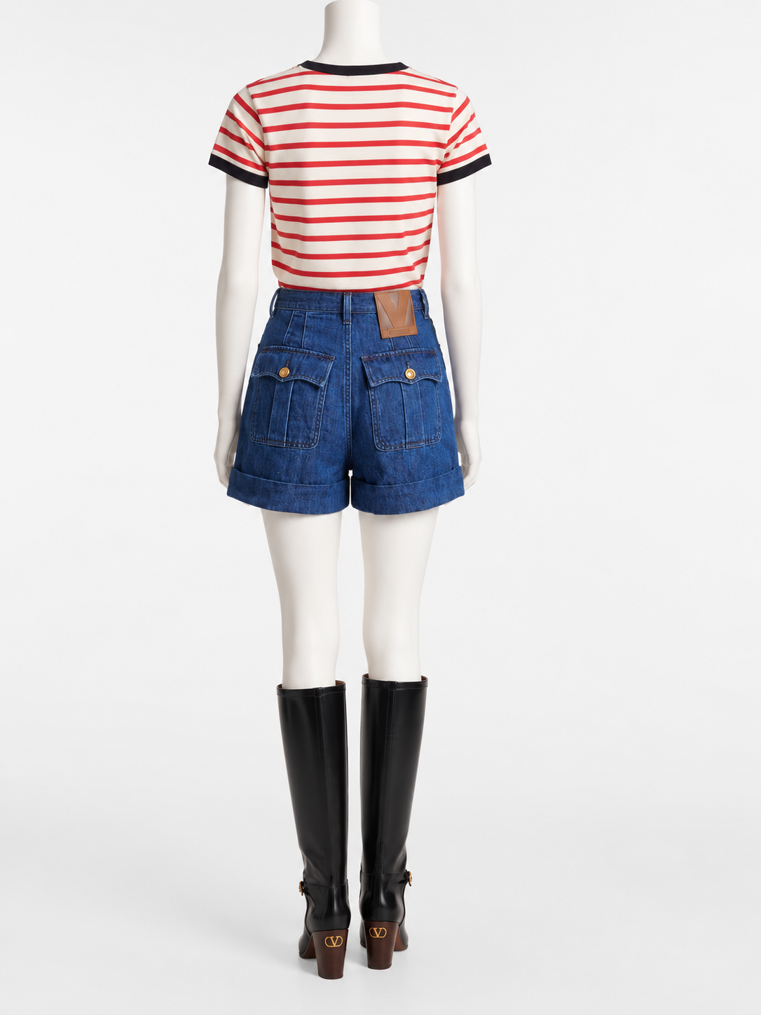 Valentino Denim High-Waisted Shorts size 31 ladies