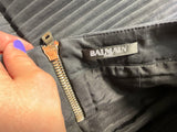Balmain Black Ribbed Mini Skirt size F 36 S ladies
