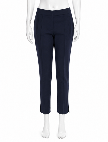 Tom Ford Navy Virgin Wool Slim-Fit Ankle Trousers – Size 40 ladies