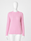Sportmax Pink Wool & Cashmere Pointelle Knit Sweater – Size M ladies