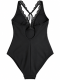 M&S Black Cut-Out Detail One-Piece Swimsuit – Size UK 10 ladies