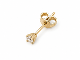 14K Gold Single Cubic Zirconia Stud Earring ladies