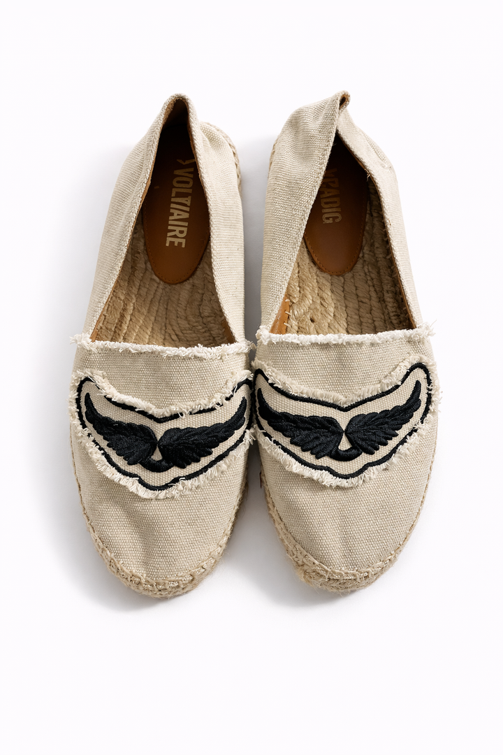 Zadig and Voltaire Women's City Frayed Espadrille Flats Size 39 ladies
