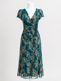 Ermanno Scervino Green Silk Floral Dress Size I 42 UK 10 US 6 S small ladies