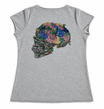 Zadig & Voltaire Skull Flower Strass Grey T-Shirt – Size S ladies