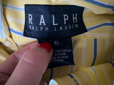 RALPH RALPH LAUREN Yellow Striped Shirt Size US 6 UK 10 M Medium ladies