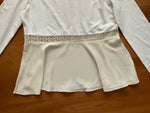 CHLOÉ CHLOE White Wardrobe RUNAWAY Embroidered SILK Insert BLOUSE SIZE L Large ladies